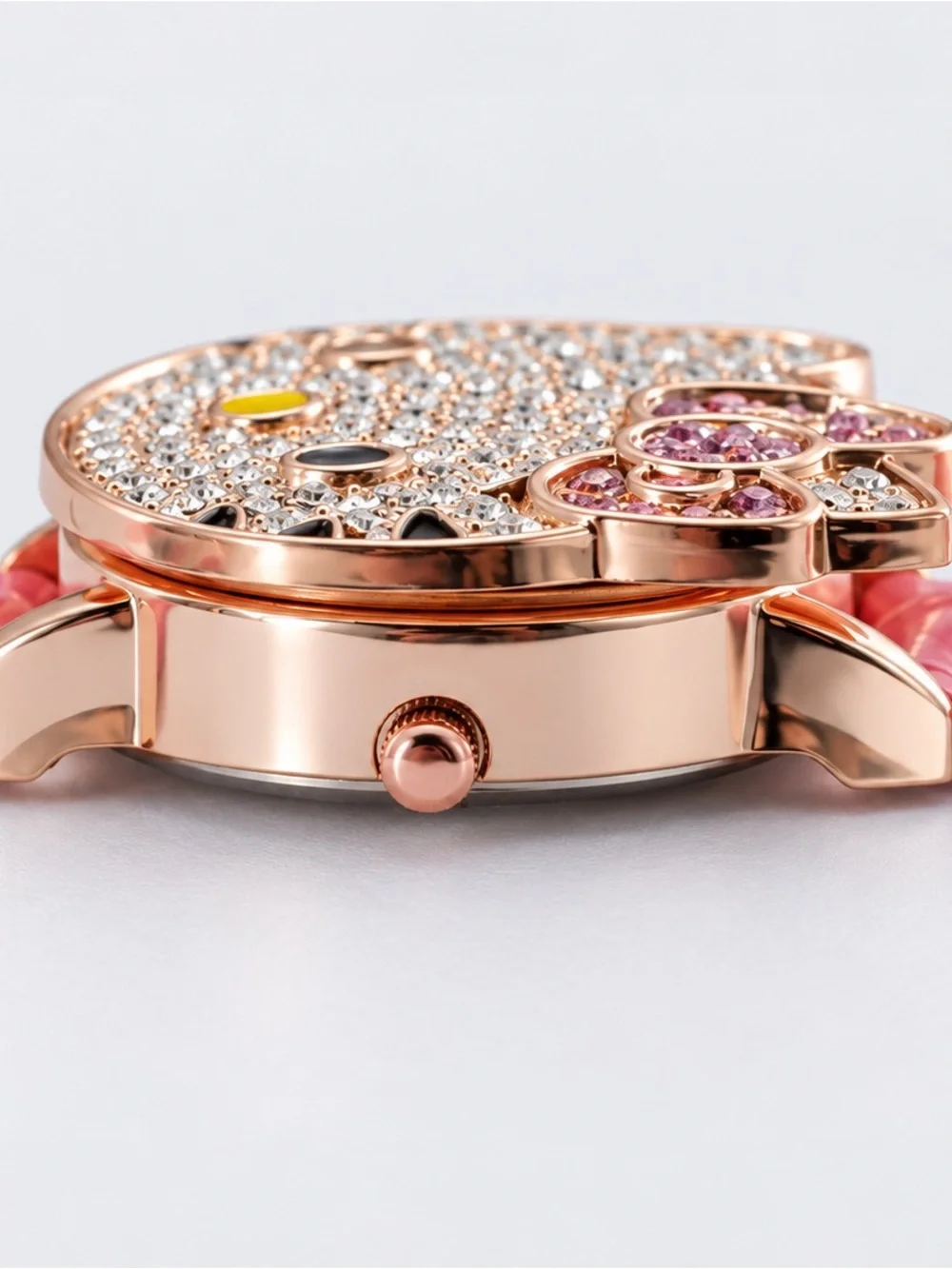 Hello Kitty Rhinestone Flip Open Watch with Hidden Face.NWT